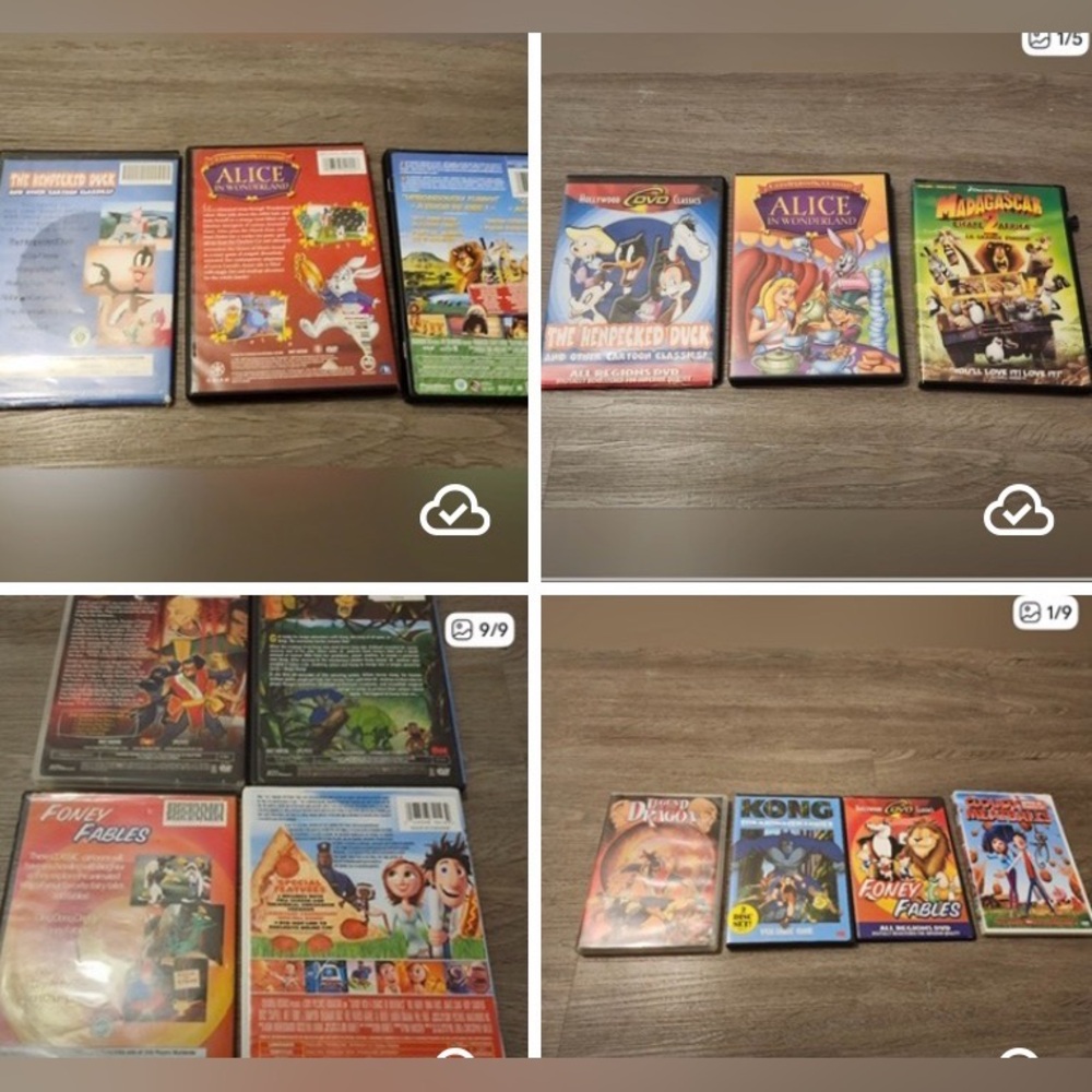 Cartoon DVDs, Lot of 4 & Lot of 3